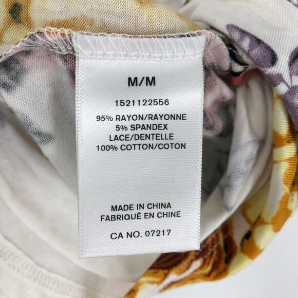 Warehouse  One NWT white floral flutter sleeve crochet boatneck t-shirt Medium - Picture 5 of 15